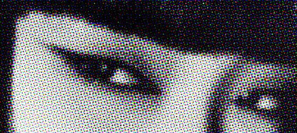 Monochrome close-up of Sayoko Yamaguchi’s eyes for a chic, elegant beauty look
